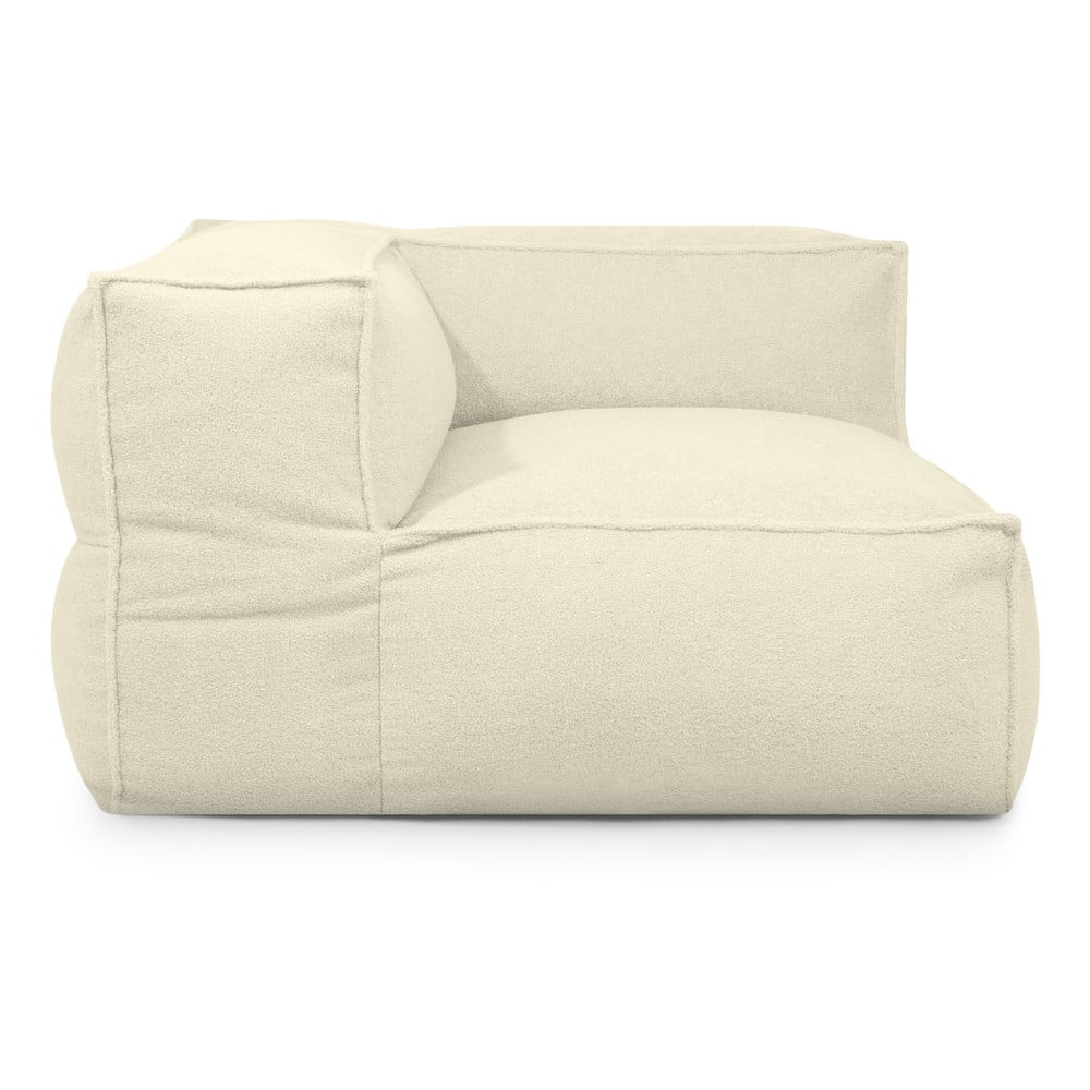 Krémszínű buklé babzsákfotel Mass Corner 125 Left – SLOWDOWN