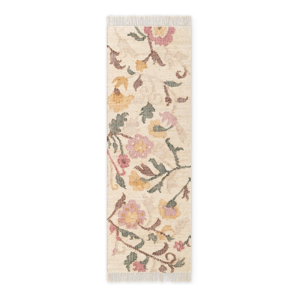 Krémszínű kézi szövésű juta futószőnyeg 80x200 cm Roya Violette – Elle Decoration