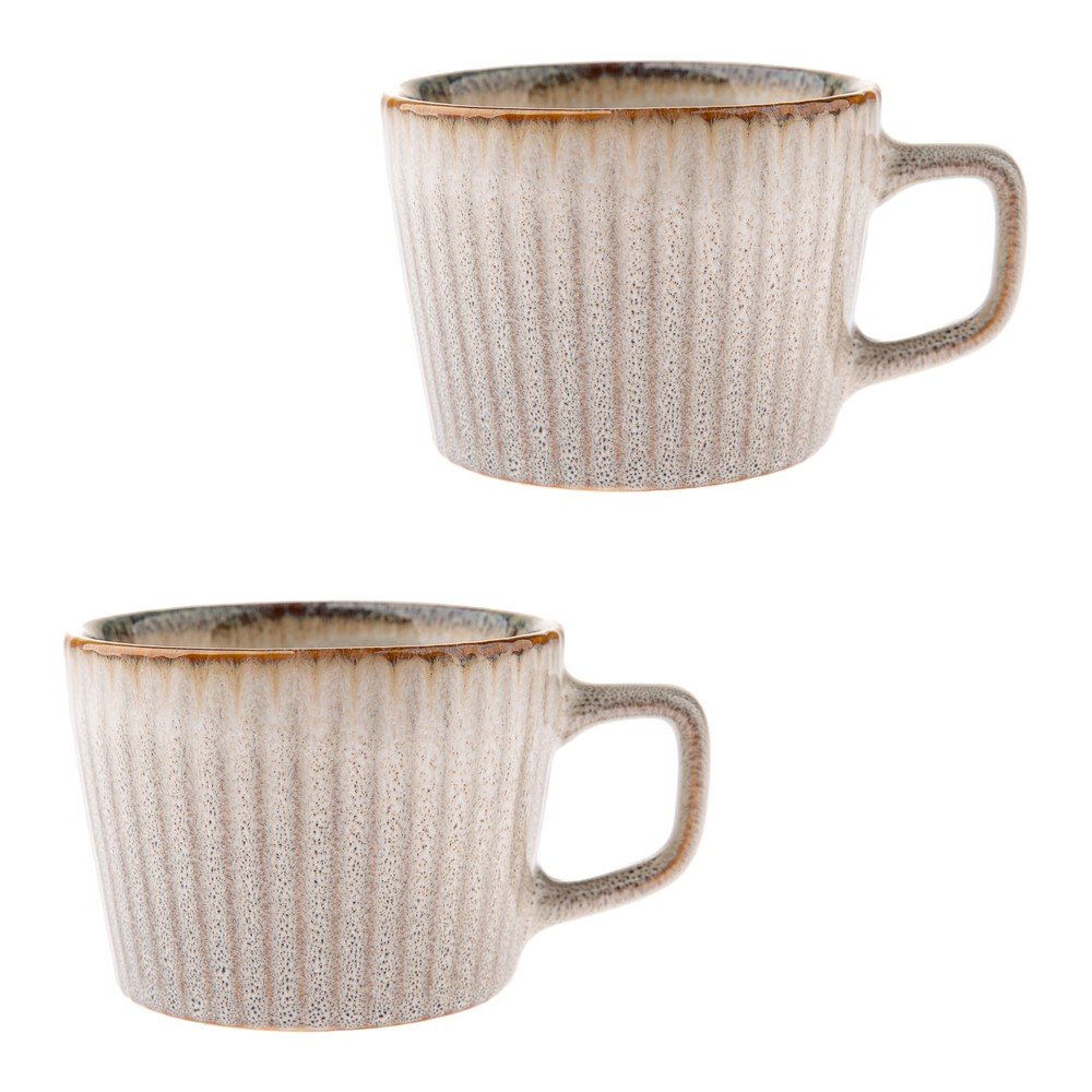 Krémszínű kőedény bögre szett 2 db-os cappucinóhoz 190 ml Tone – Dakls