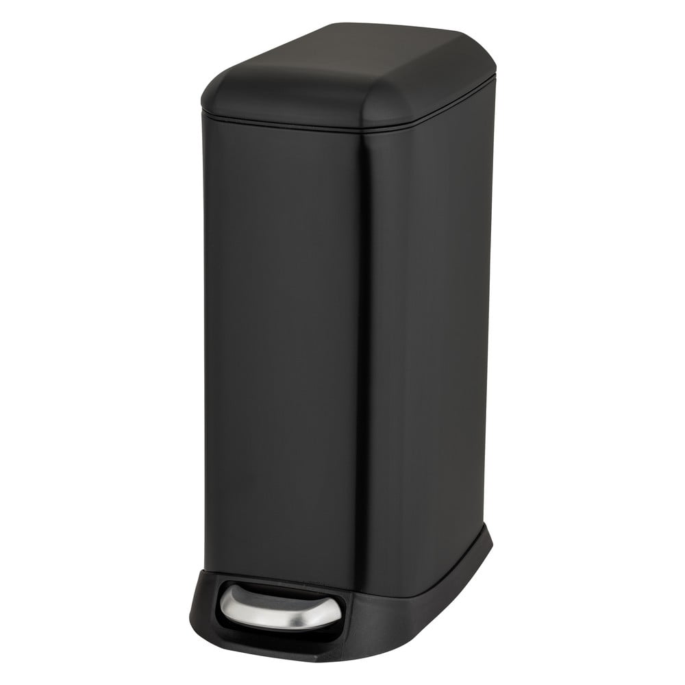 Matt fekete acél pedálos szemetes 12 l Design – Wenko