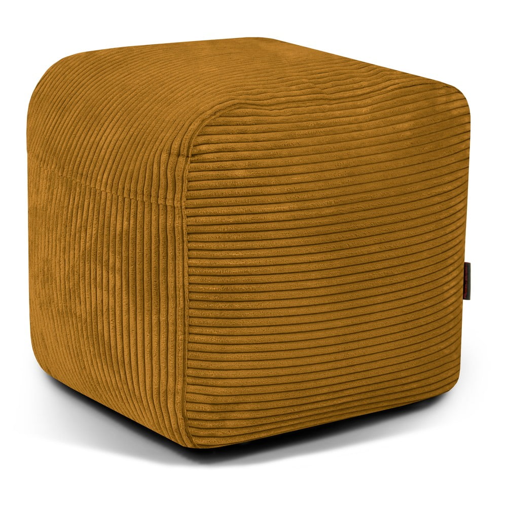 Mustársárga kordbársony babzsákfotel Plus 50 Lounge – SLOWDOWN