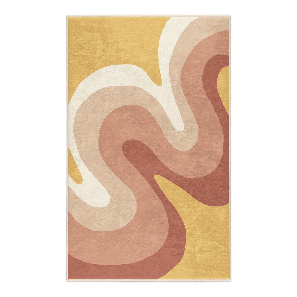 Okkersárga-törtrózsaszín mosható szőnyeg 120x180 cm Strawberry Creamsicle – Mila Home