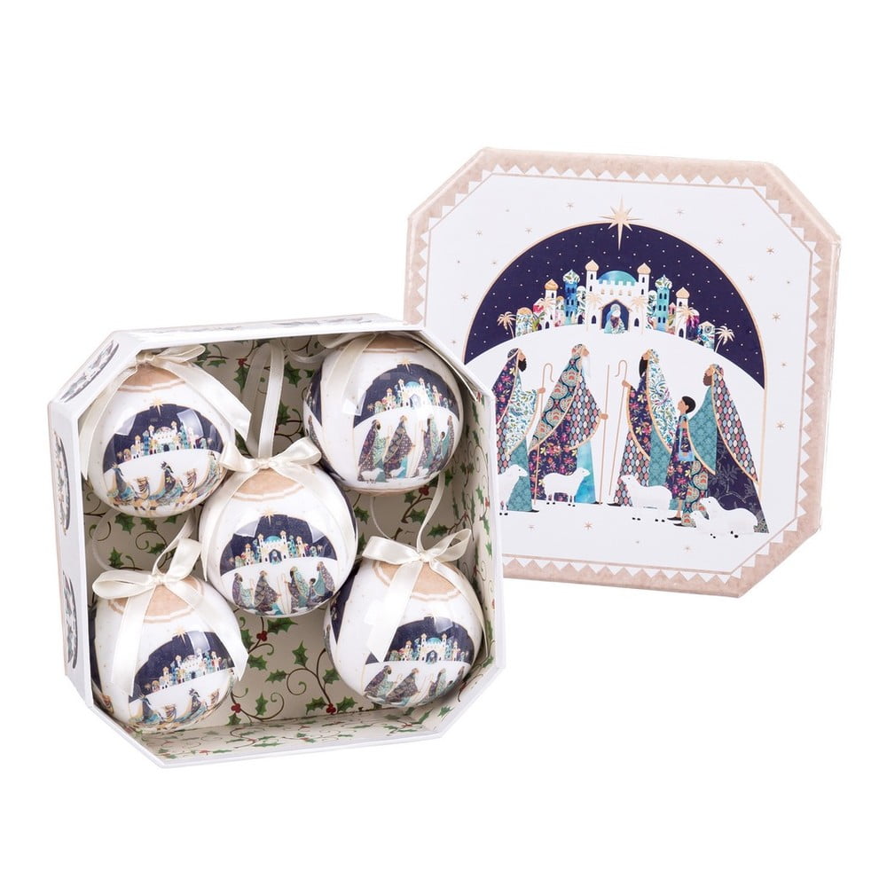 Papír karácsonyfadísz készlet 5 db-os ø 7