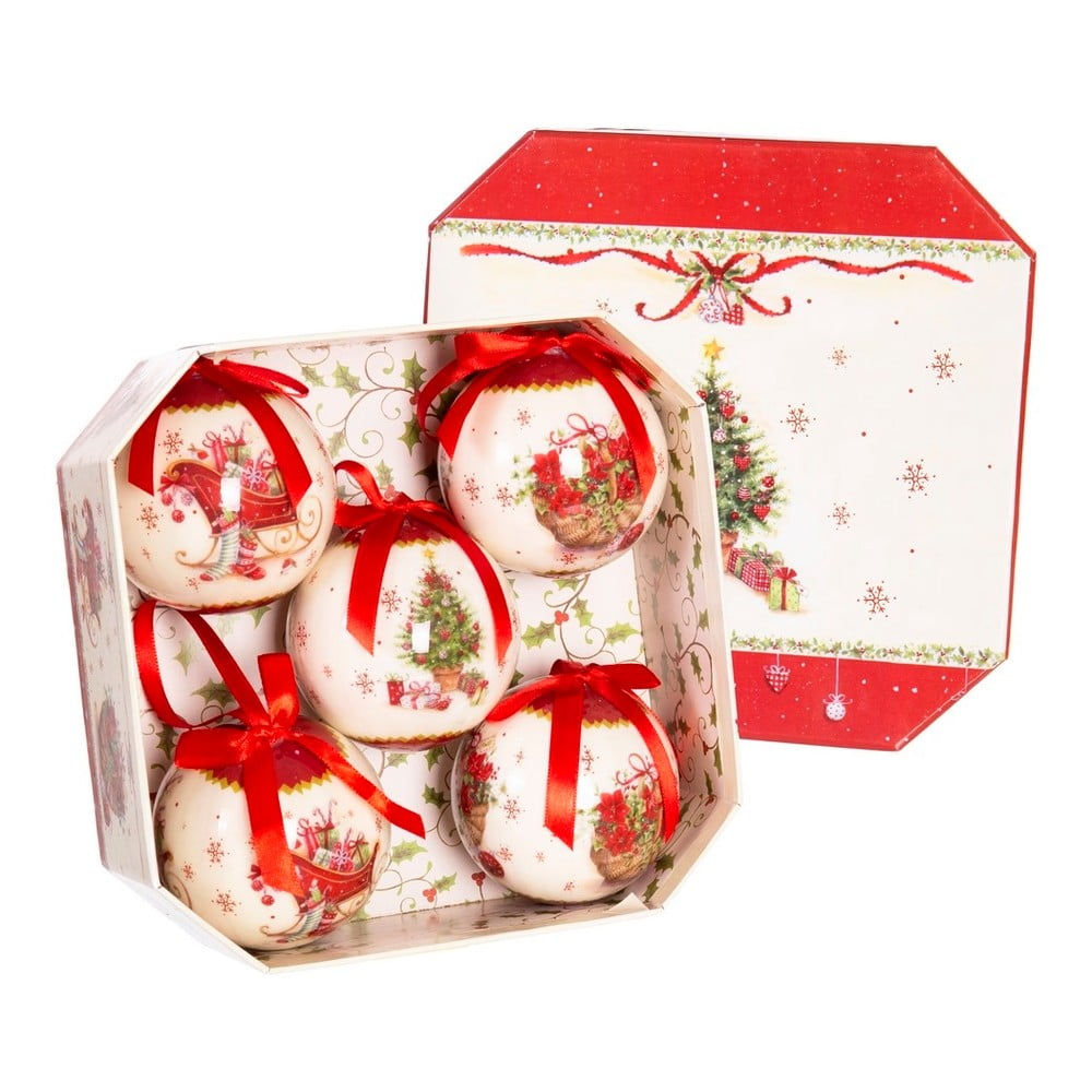 Papír karácsonyfadísz készlet 5 db-os ø 7