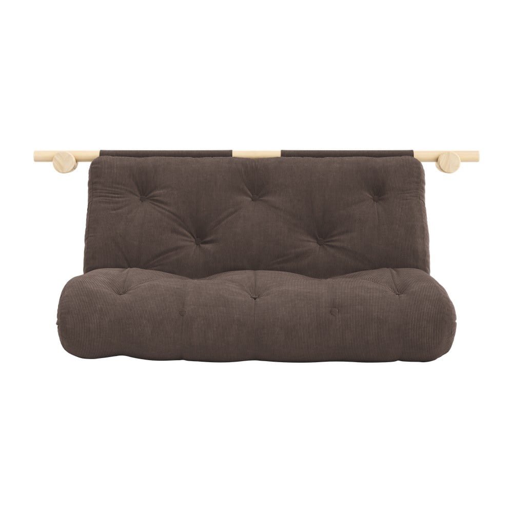 Sötétbarna kordbársony kinyitható kanapé 135 cm Hooked – Karup Design