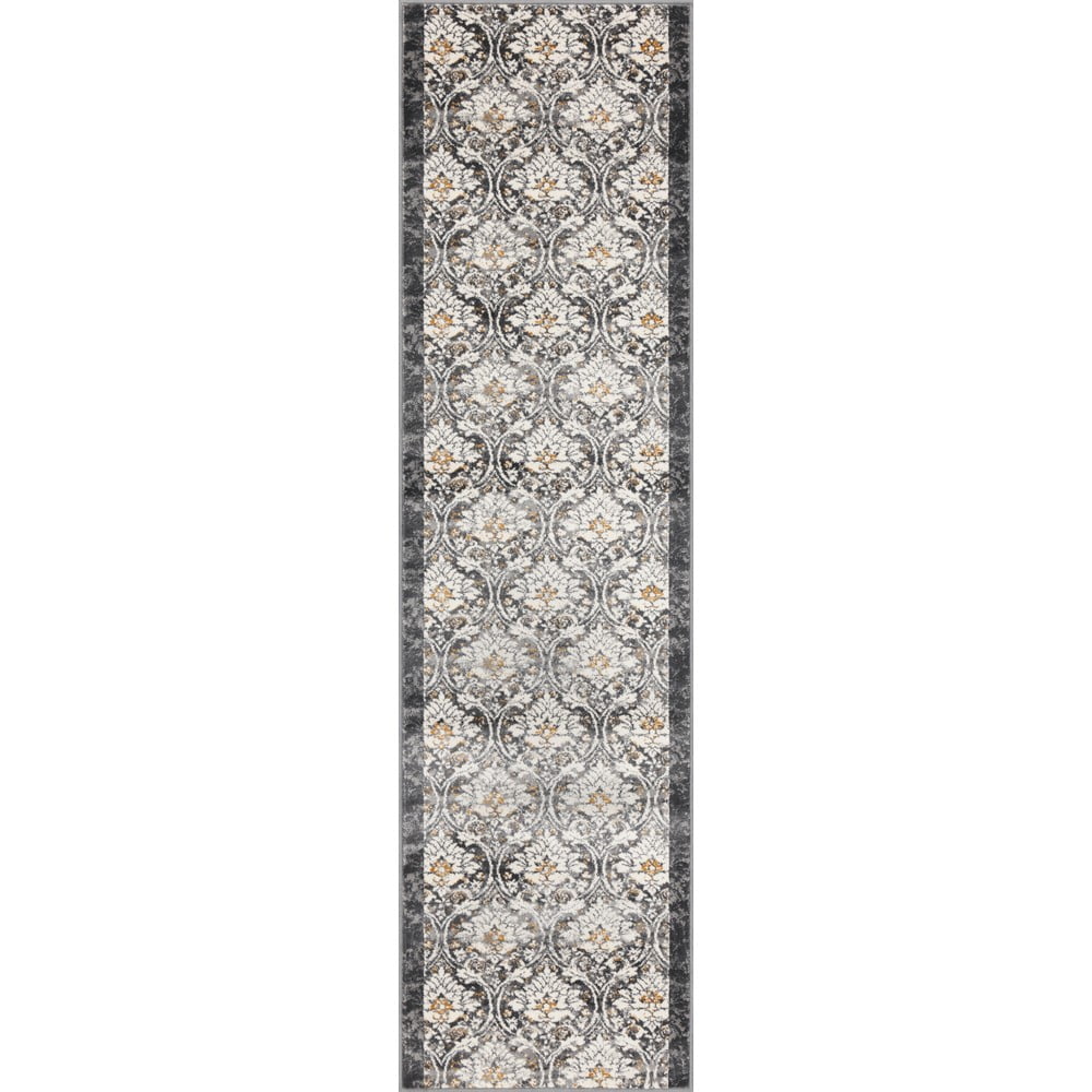 Sötétszürke-elefántcsont színű futószőnyeg 80x300 cm Soft Viskan – FD