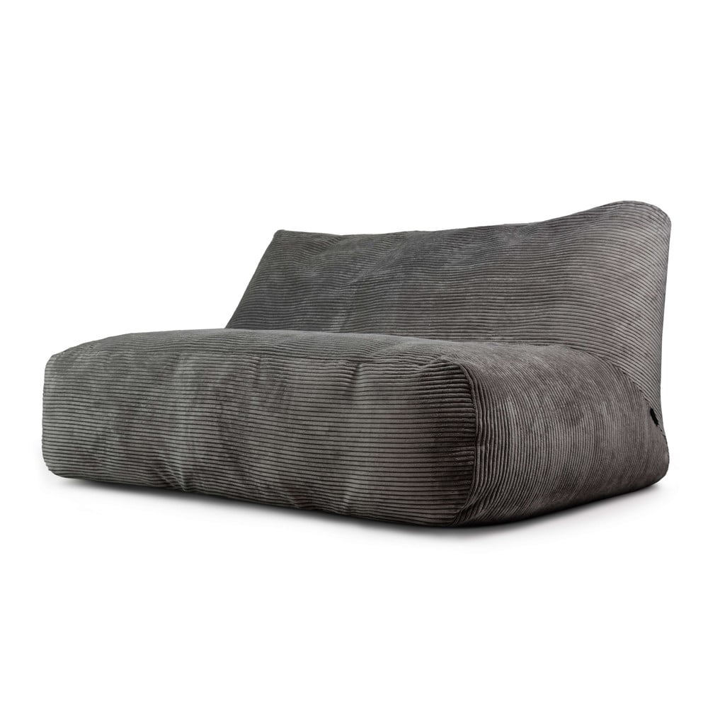 Sötétszürke kordbársony babzsákfotel Sofa Tube 160 – SLOWDOWN