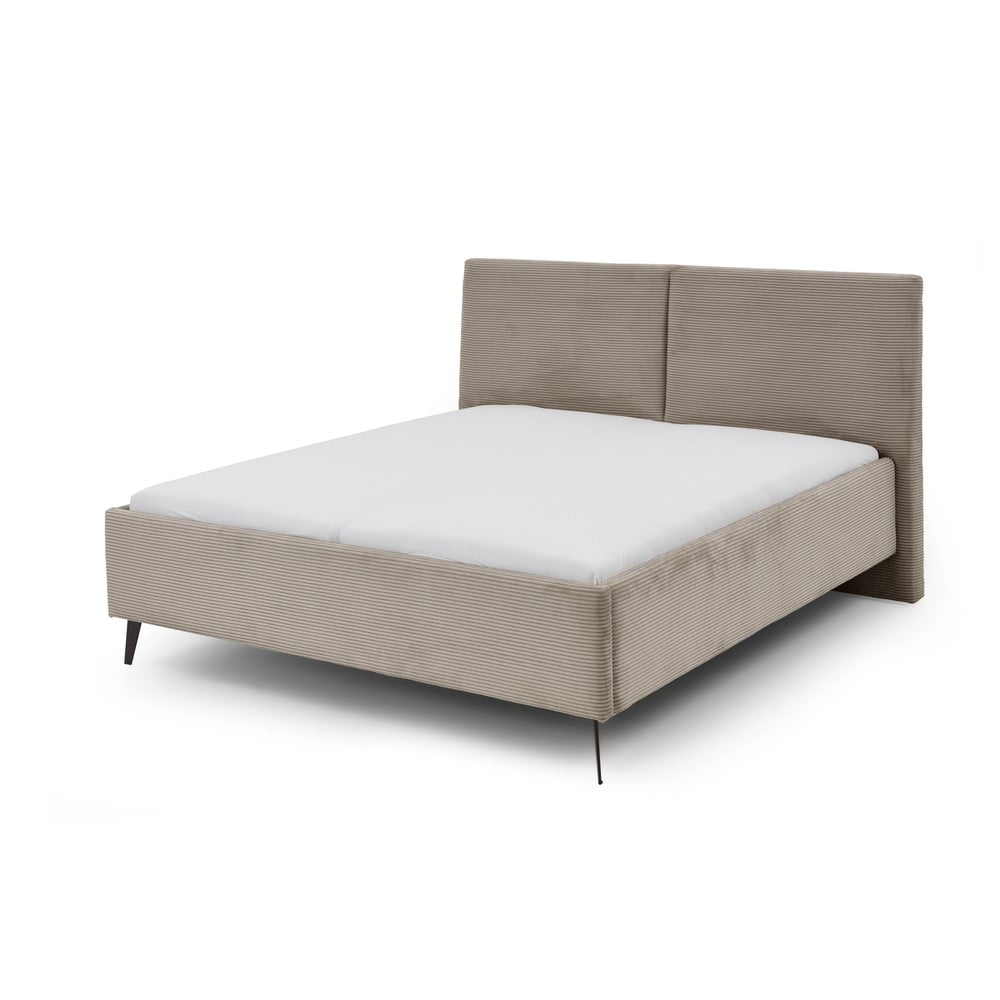 Szürkésbarna kárpitozott franciaágy ágyrács nélkül 180x200 cm Lando – Meise Möbel