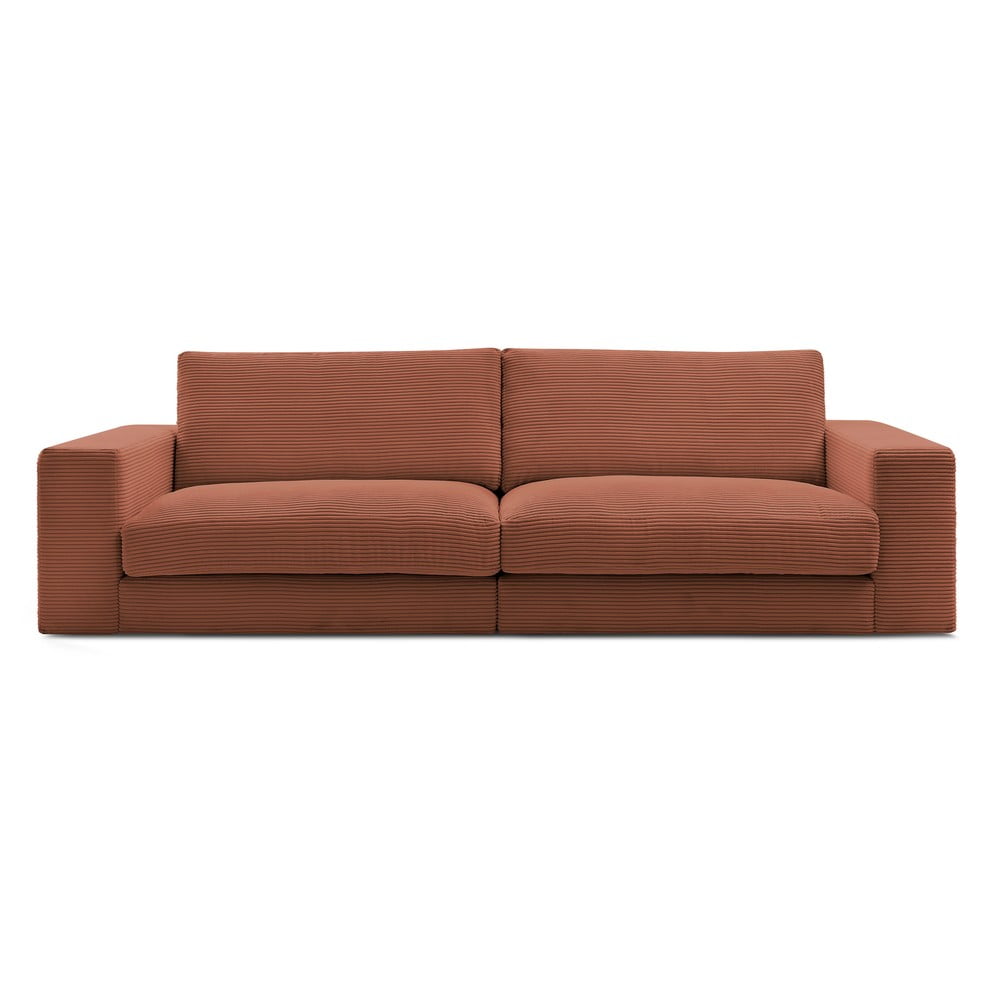 Terrakotta színű kordbársony kanapé 274 cm Leonard – Bobochic Paris