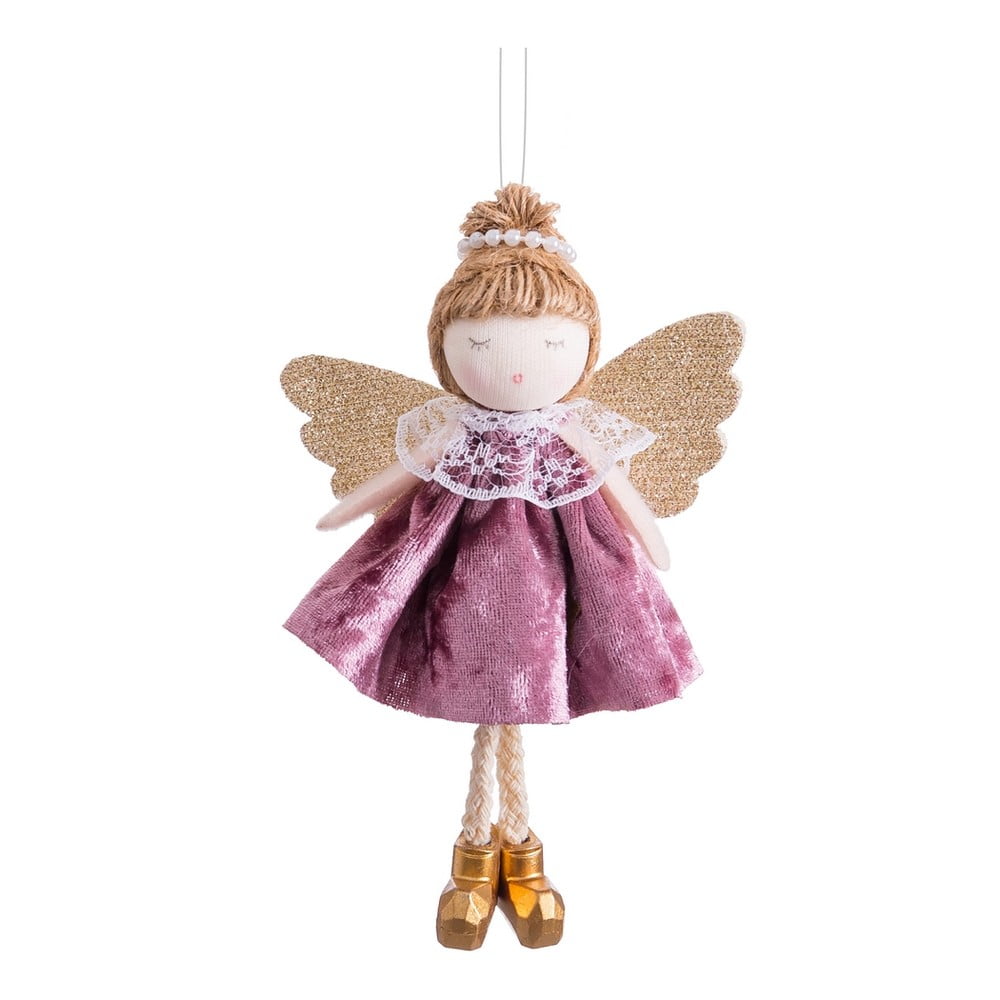 Textil karácsonyfadísz 14 cm Angel – Casa Selección