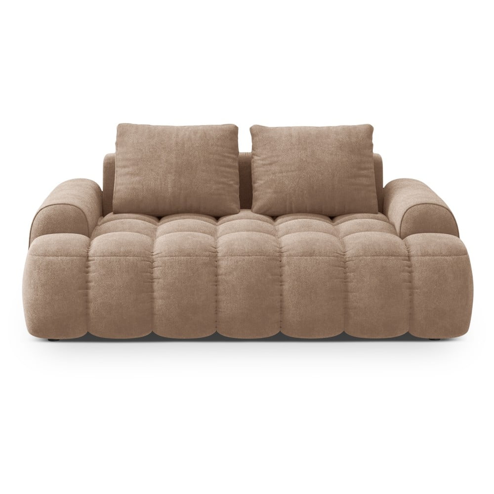 Világosbarna bársony kanapé 175 cm Linz – Cosmopolitan Design