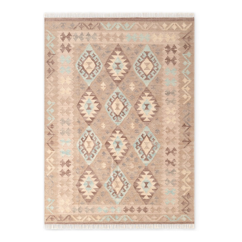 Világoskék-bézs kétoldalas kézi szövésű gyapjú szőnyeg 160x230 cm Kamal Dune – Nouristan