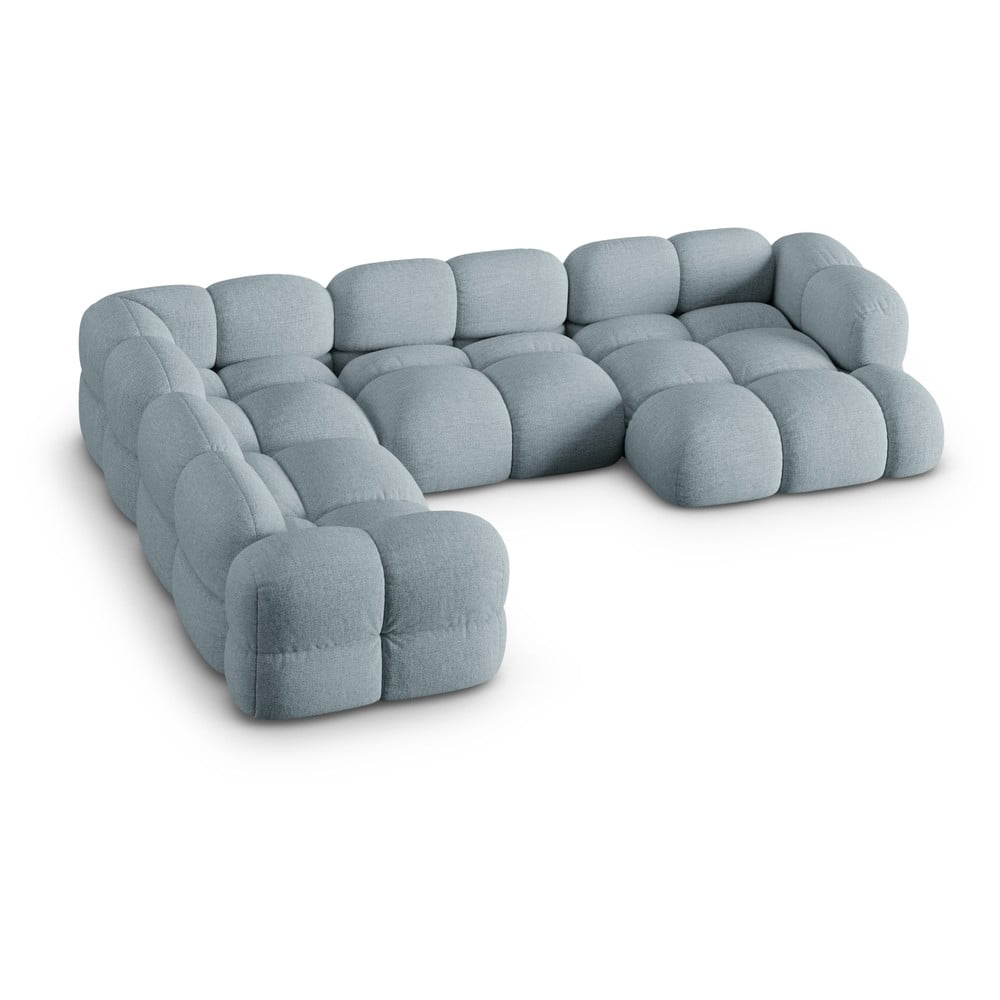 Világoskék sarokkanapé (bal oldali-U alakú) Loretto – Cosmopolitan Design