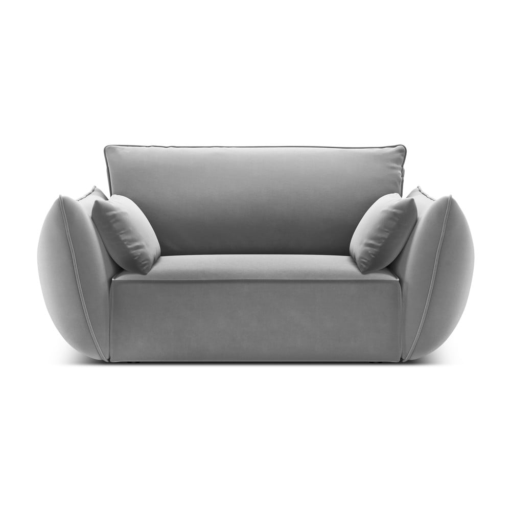 Világosszürke bársony fotel Vanda – Mazzini Sofas