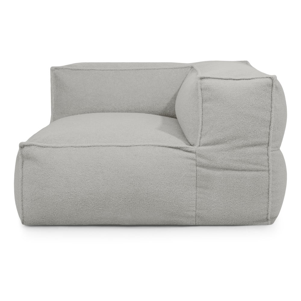 Világosszürke buklé babzsákfotel Mass Corner 125 Right – SLOWDOWN