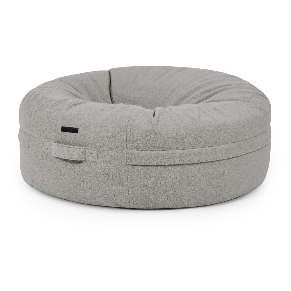 Világosszürke buklé babzsákfotel Roll 135 – SLOWDOWN