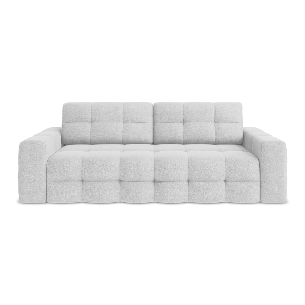 Világosszürke buklé kinyitható kanapé 255 cm Milu – Makamii