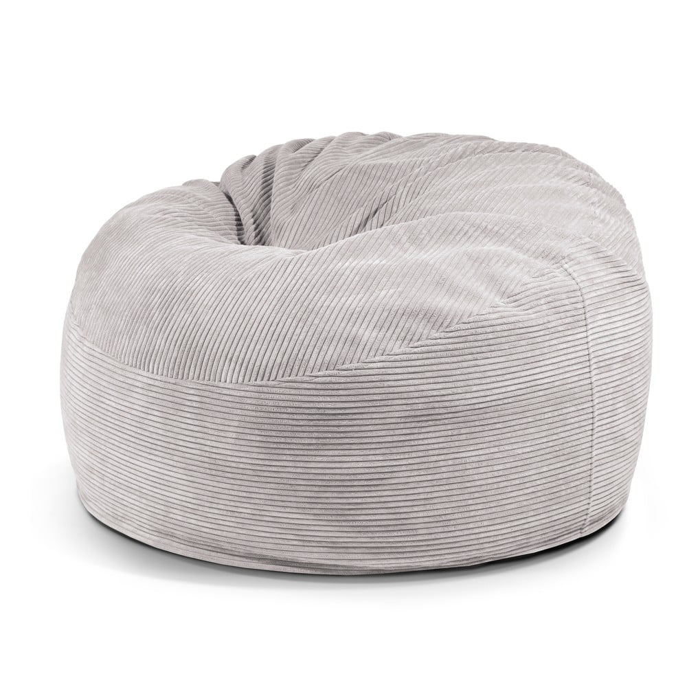 Világosszürke kordbársony babzsákfotel Om 110 – SLOWDOWN