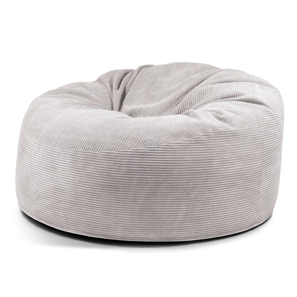 Világosszürke kordbársony babzsákfotel Om 135 – SLOWDOWN