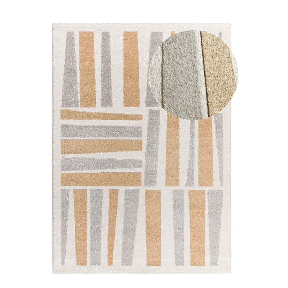 Világosszürke-krémszínű szőnyeg 133x190 cm Flora – Universal