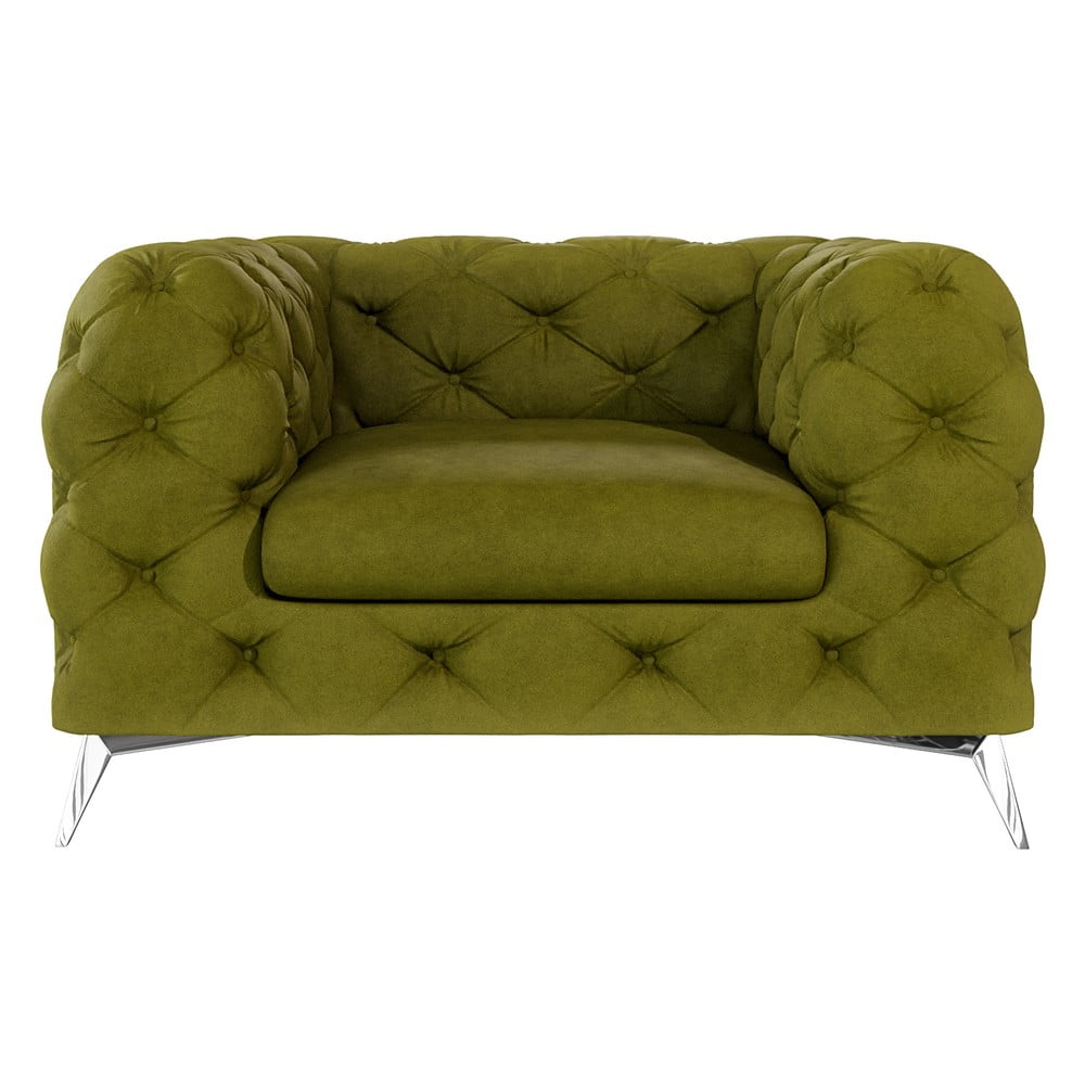 Zöld bársony fotel Chelsea – Ropez