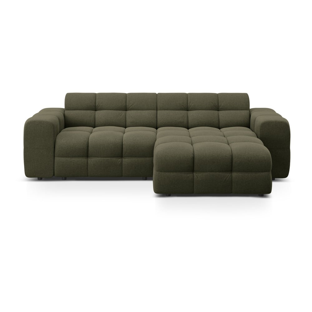 Zöld sarokkanapé (jobb oldali-heverő résszel) Kendal – Micadoni