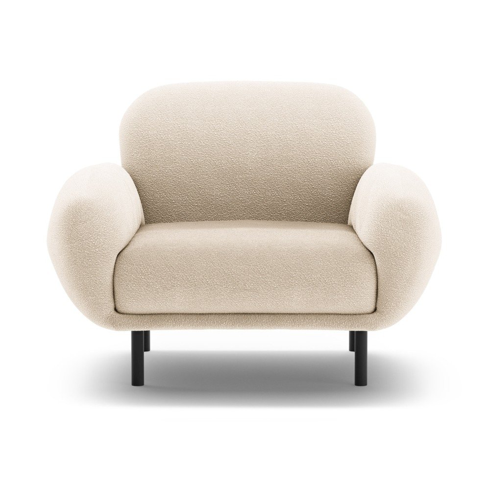 Bézs buklé fotel Poppy – Micadoni