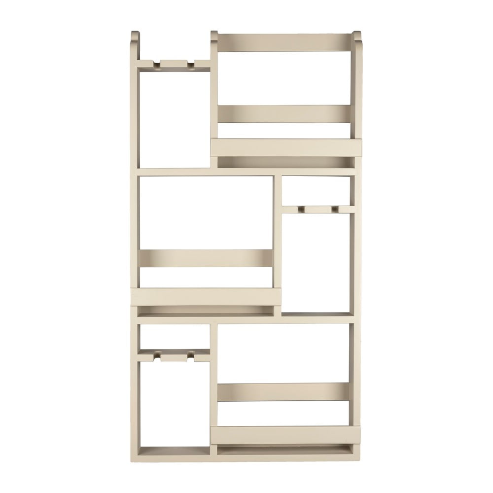 Bézs fali kaucsukfa bortartó polcos állvány