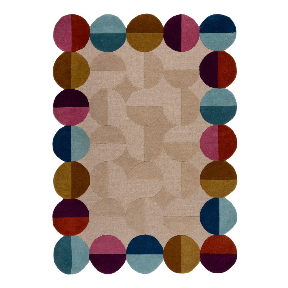 Bézs kézi szövésű gyapjú szőnyeg 160x230 cm Mia Textured Scallop – Flair Rugs