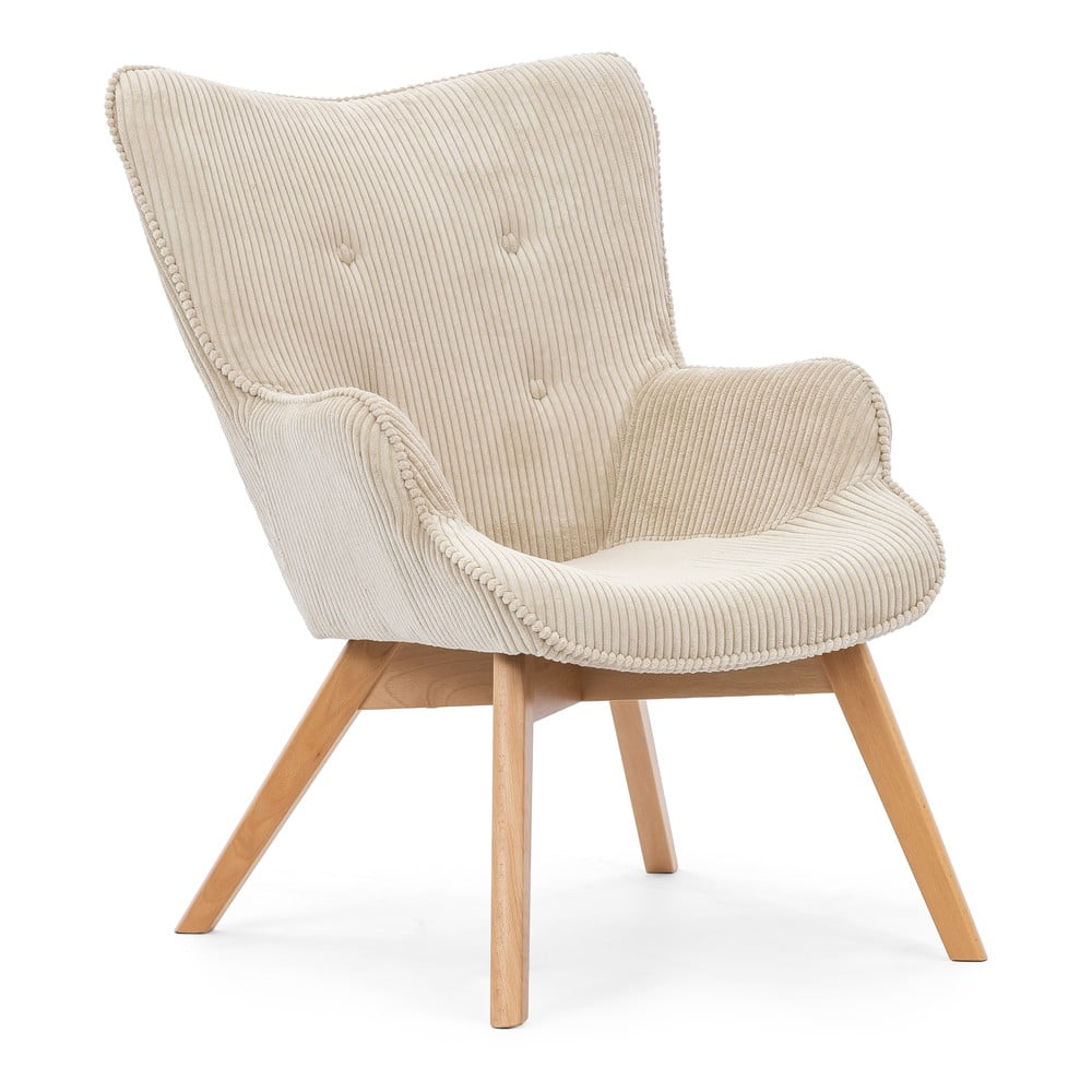 Bézs kordbársony fotel Niko – Ropez