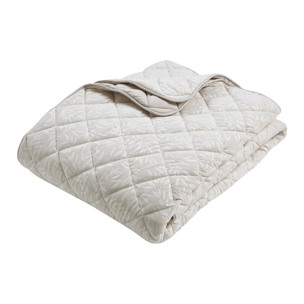 Bézs steppelt ágytakaró 240x260 cm Corded Leaves – Catherine Lansfield