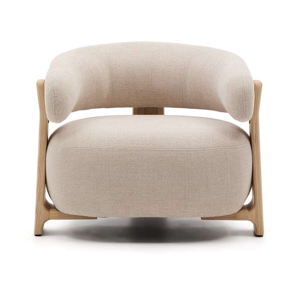 Bézs zsenília fotel Granite – Kave Home