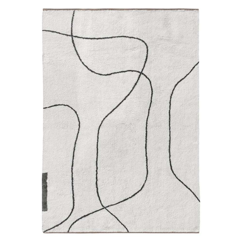 Elefántcsont színű mosható pamut szőnyeg 140x200 cm Shadow – Mette Ditmer Denmark