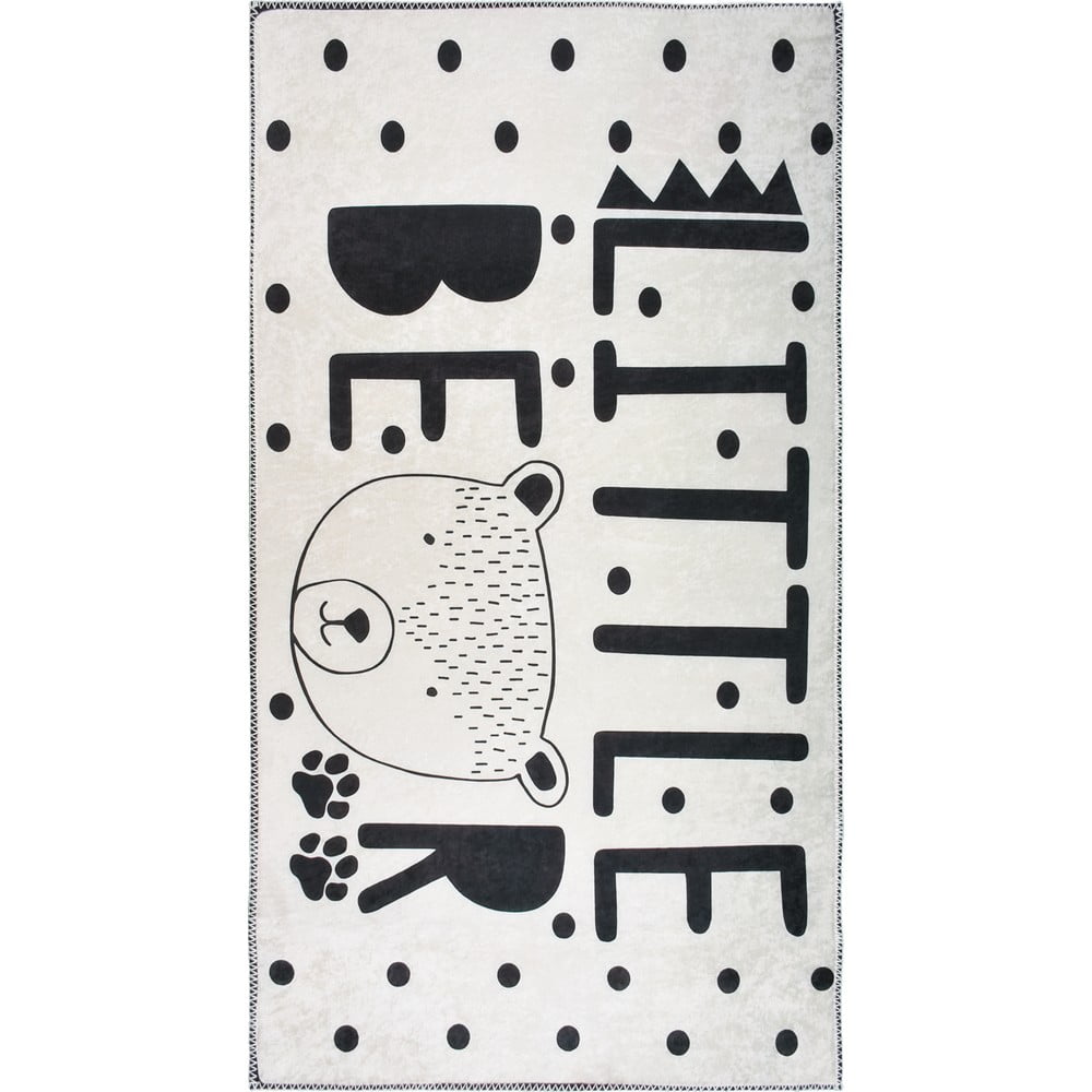 Fekete-fehér mosható gyerek szőnyeg 160x230 cm Little Bear – Vitaus