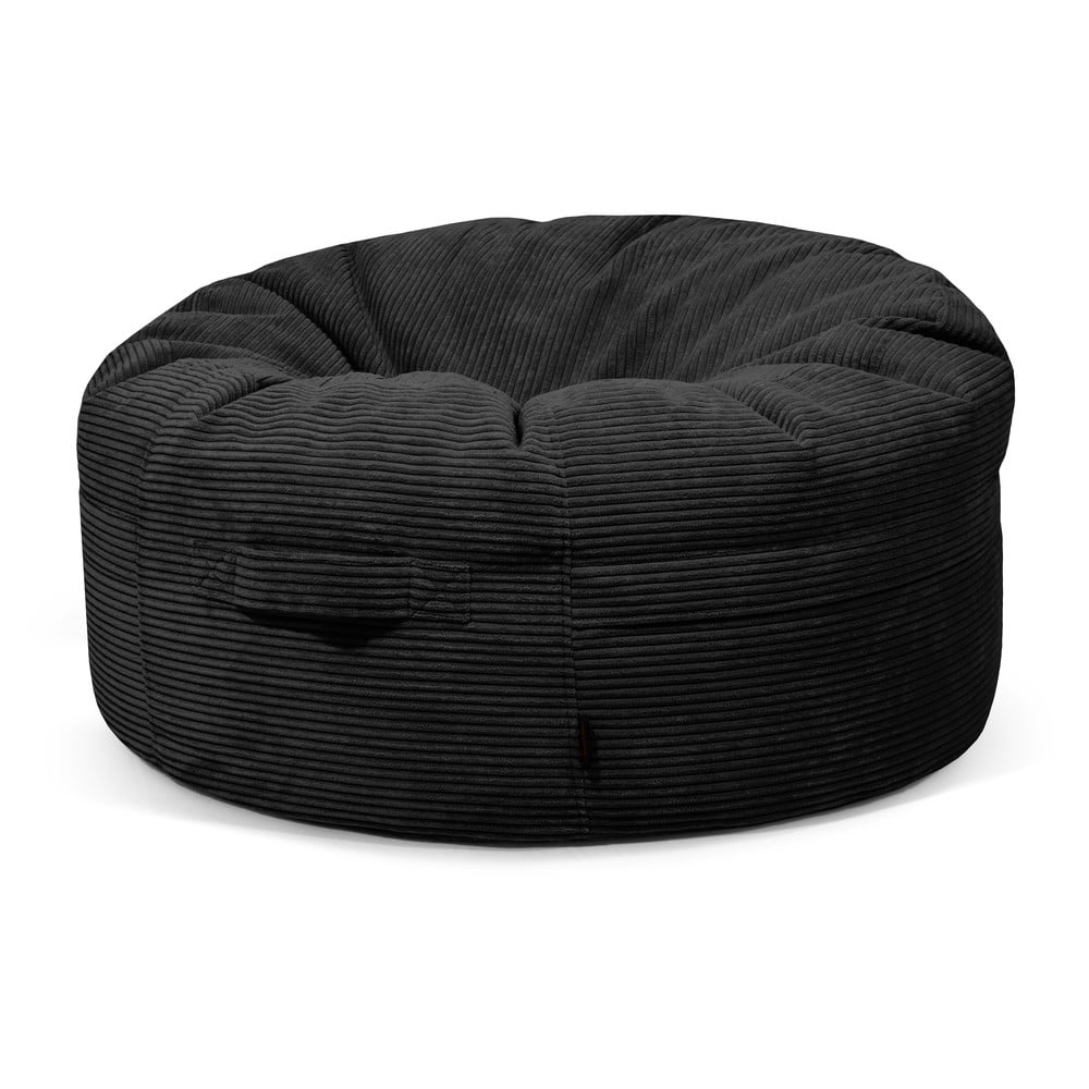 Fekete kordbársony babzsákfotel Roll 105 – SLOWDOWN