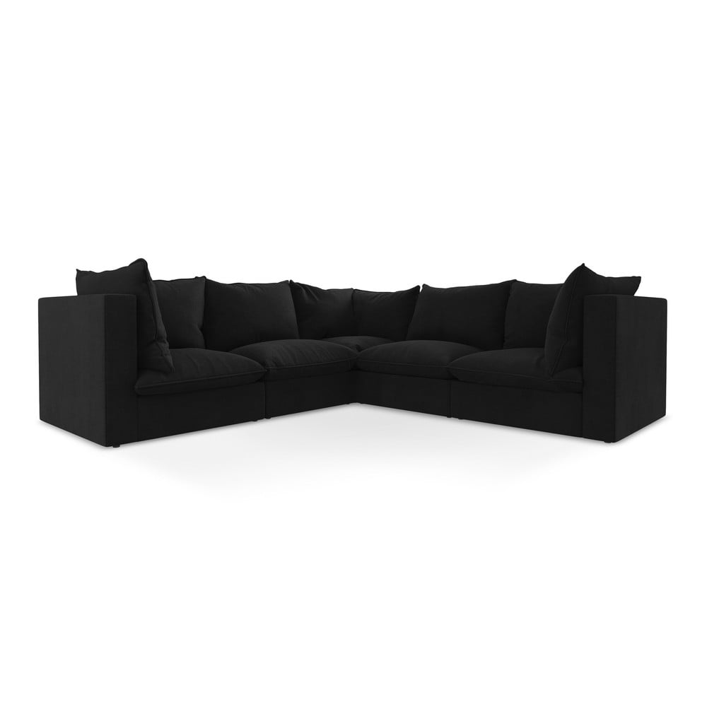 Fekete sarokkanapé Manao – Makamii