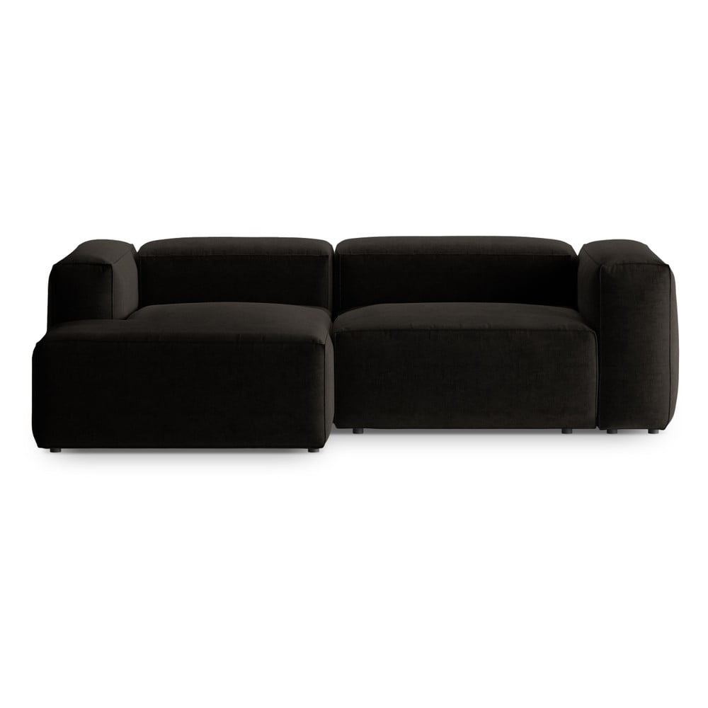 Fekete sarokkanapé (bal oldali-heverő résszel) Bergano – Cosmopolitan Design