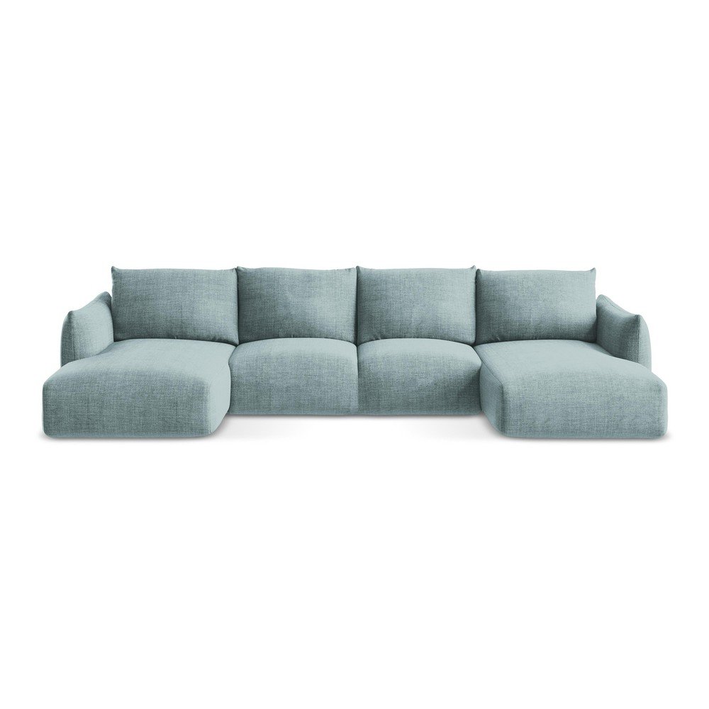 Kék kinyitható sarokkanapé (U alakú) Leila – Makamii