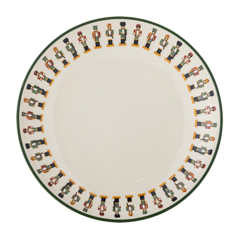 Krémszínű agyagkerámia desszertes  tányér karácsonyi mintával ø 16 cm Jolly – Bloomingville