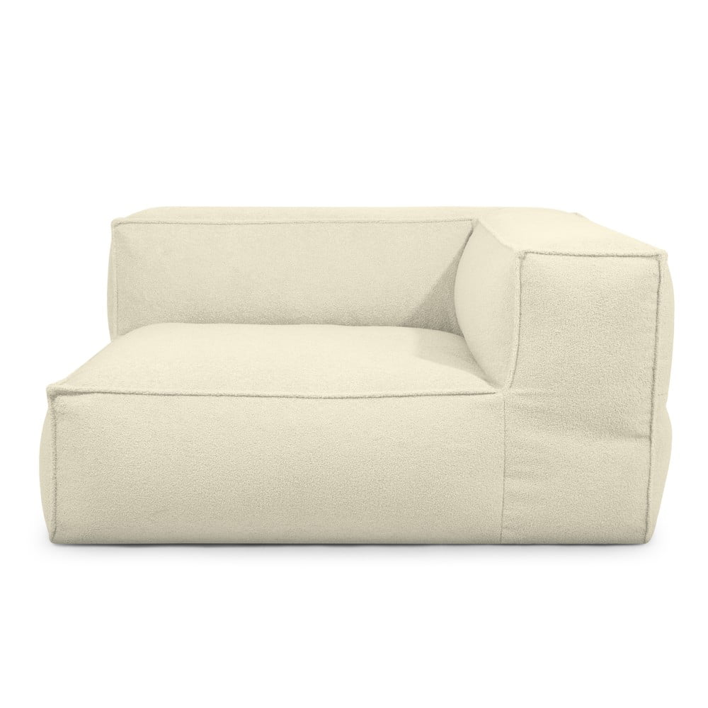 Krémszínű buklé babzsákfotel Mass Corner 150 Right – SLOWDOWN