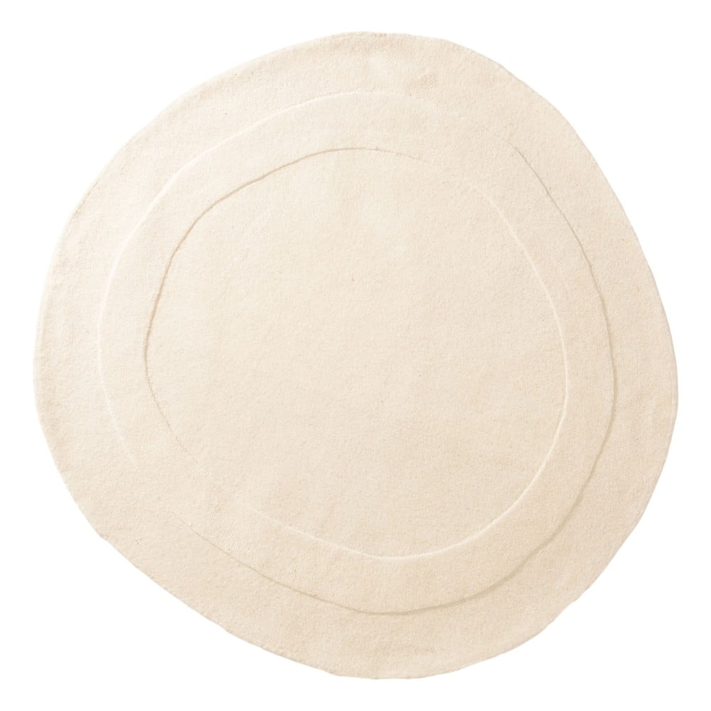 Krémszínű gyapjú kerek szőnyeg ø 150 cm Cloria – Micadoni