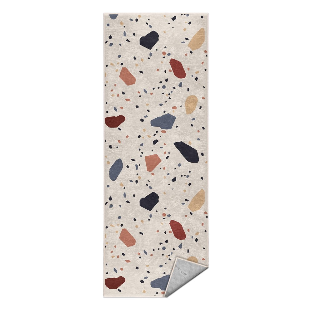 Krémszínű mosható futószőnyeg 60x230 cm Cracked Terrazzo – Mila Home