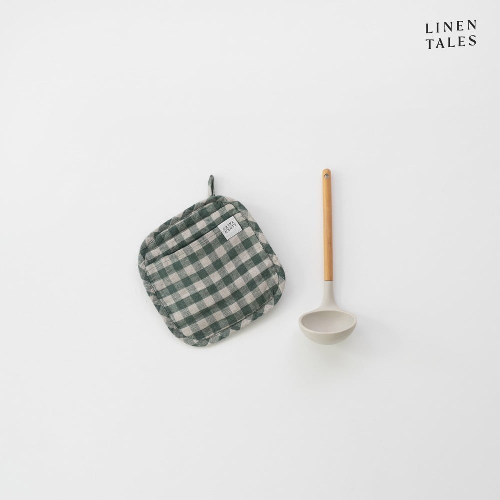 Len edényfogó Forest Green Gingham – Linen Tales