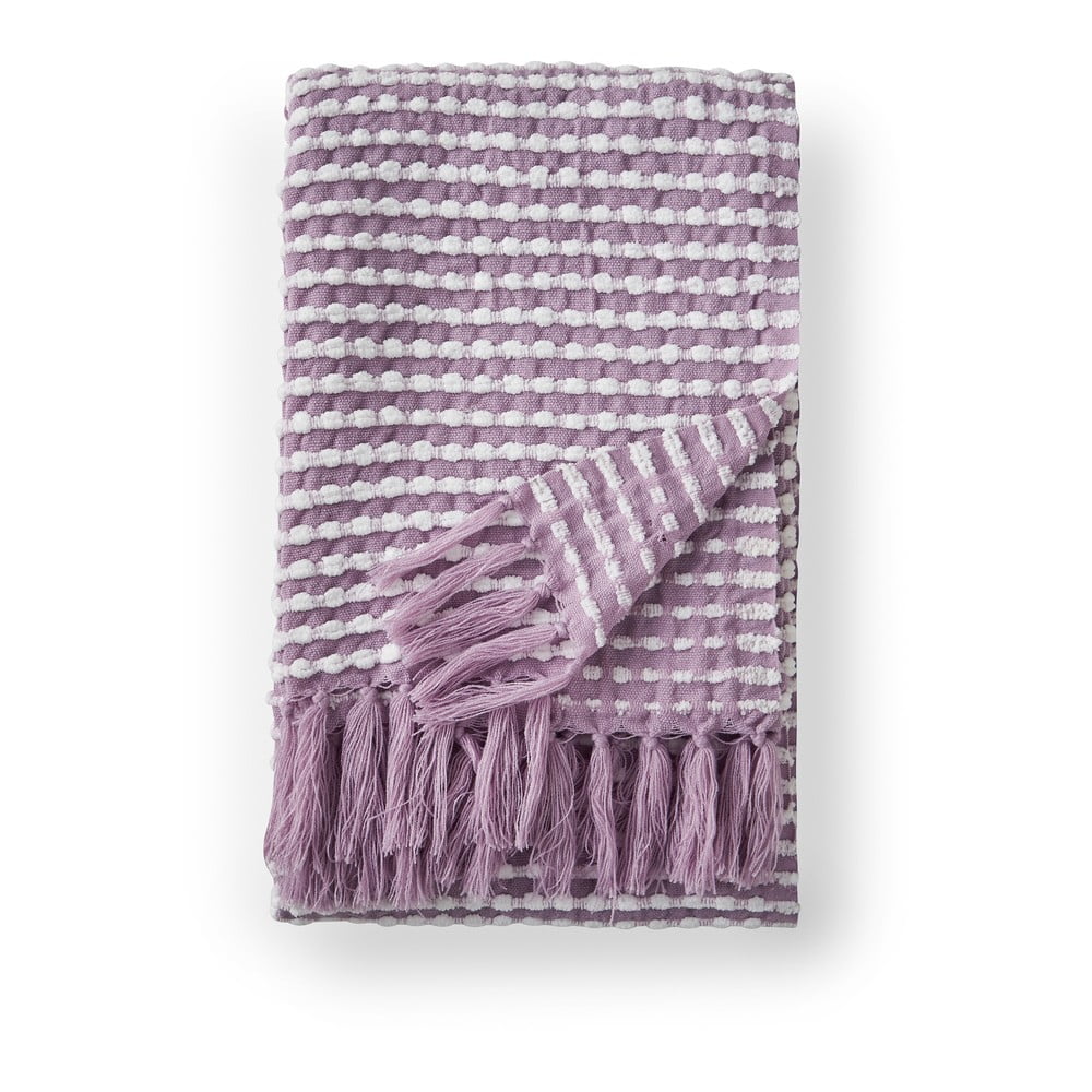 Levendula színű takaró 125x150 cm Stab Stitch – Catherine Lansfield
