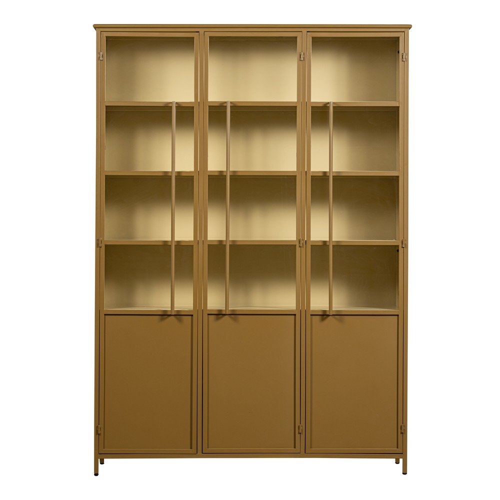 Mustársárga fém tálalószekrény 140x200x44 cm Exhibit – WOOOD