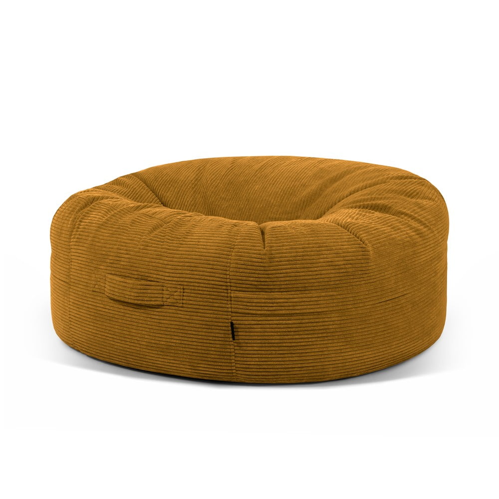 Mustársárga kordbársony babzsákfotel Roll 135 – SLOWDOWN