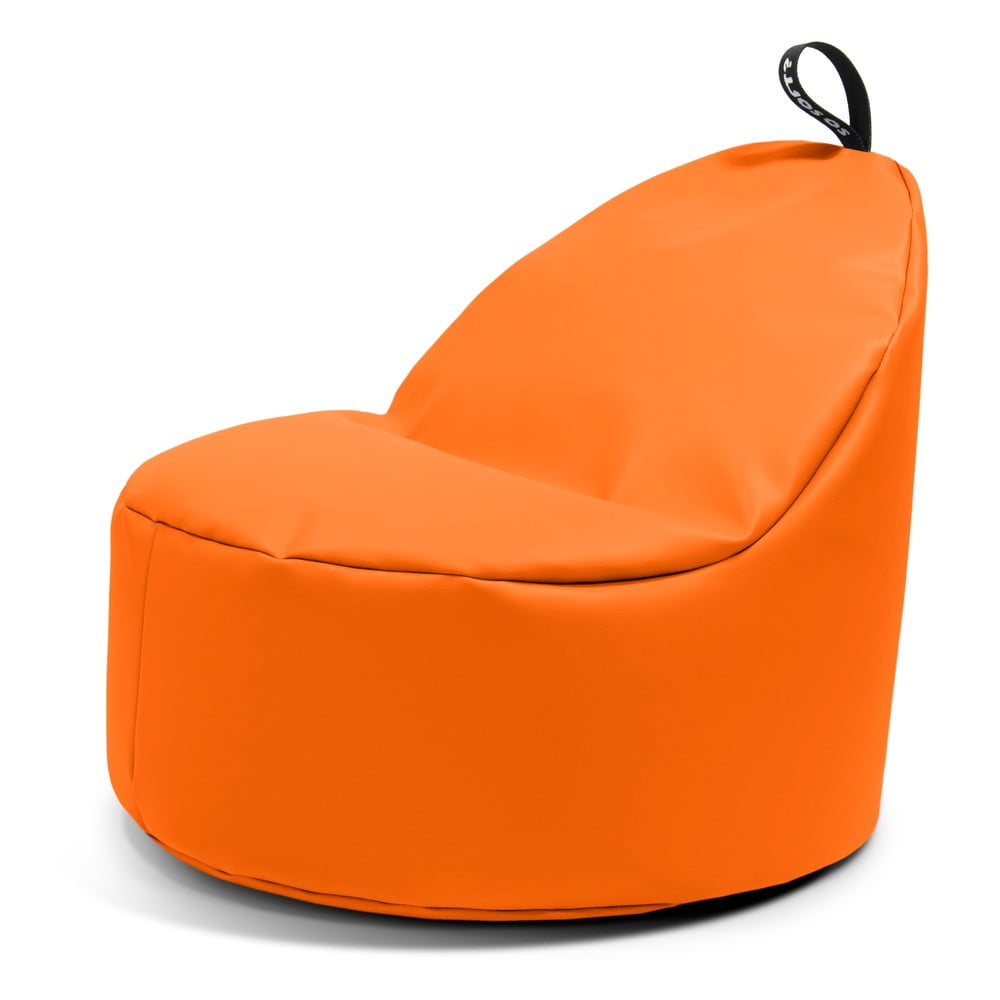 Narancssárga bőrutánzat babzsákfotel Round XL – So Soft?