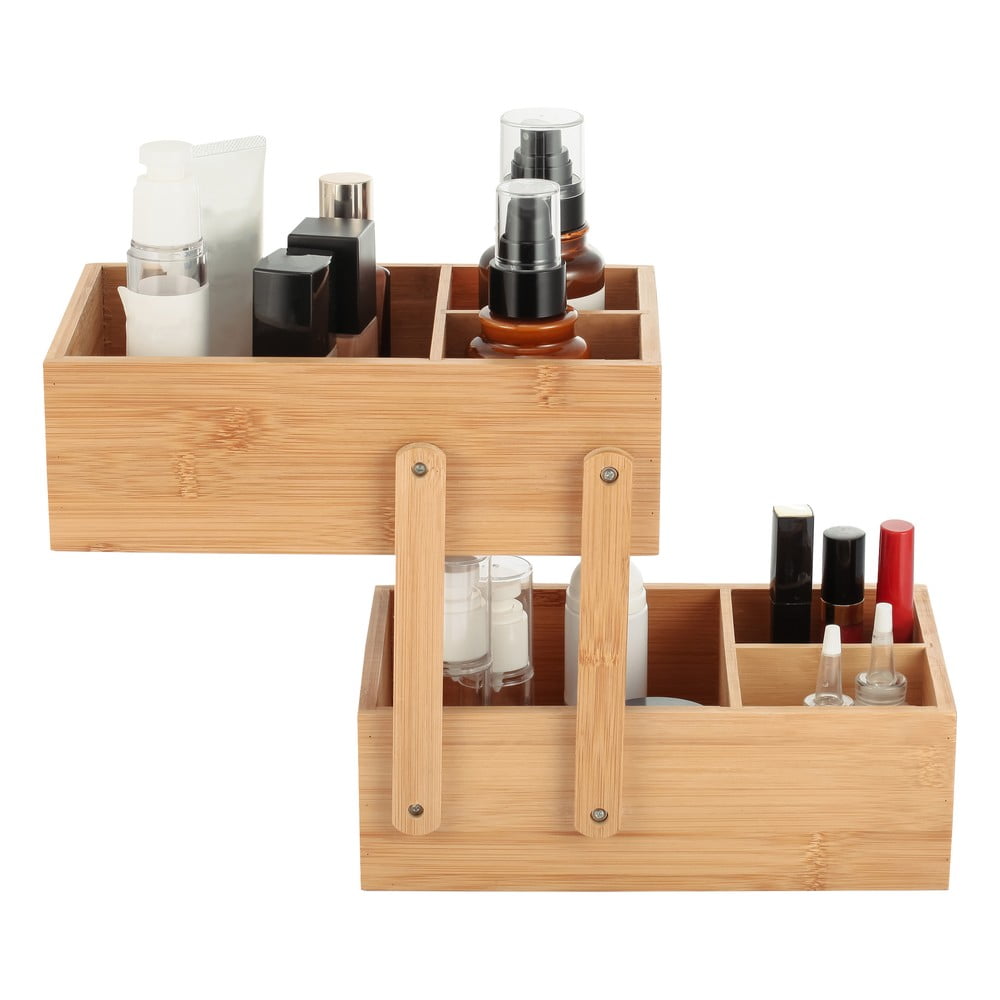 Natúr színű bambusz fürdőszobai rendszerező kozmetikumokhoz Isalys – MSV