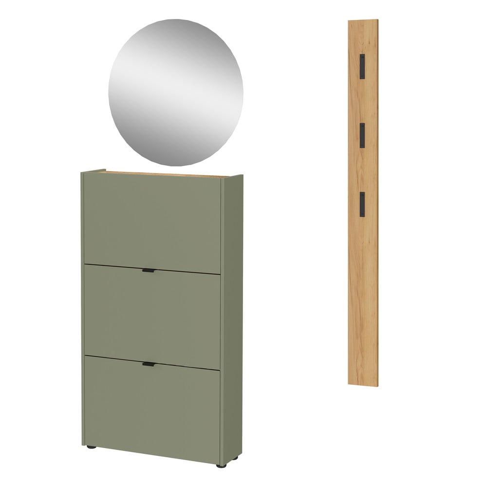 Natúr színű-szürkésbarna előszoba bútor 101x200x22 cm Ameca – Germania