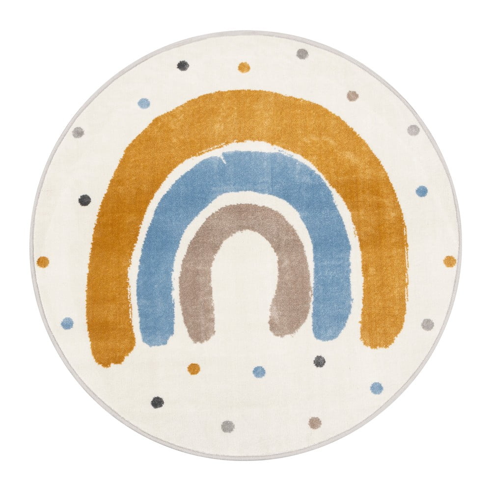 Okkersárga-elefántcsont színű gyerek szőnyeg ø100 cm Joyful Gold – FD